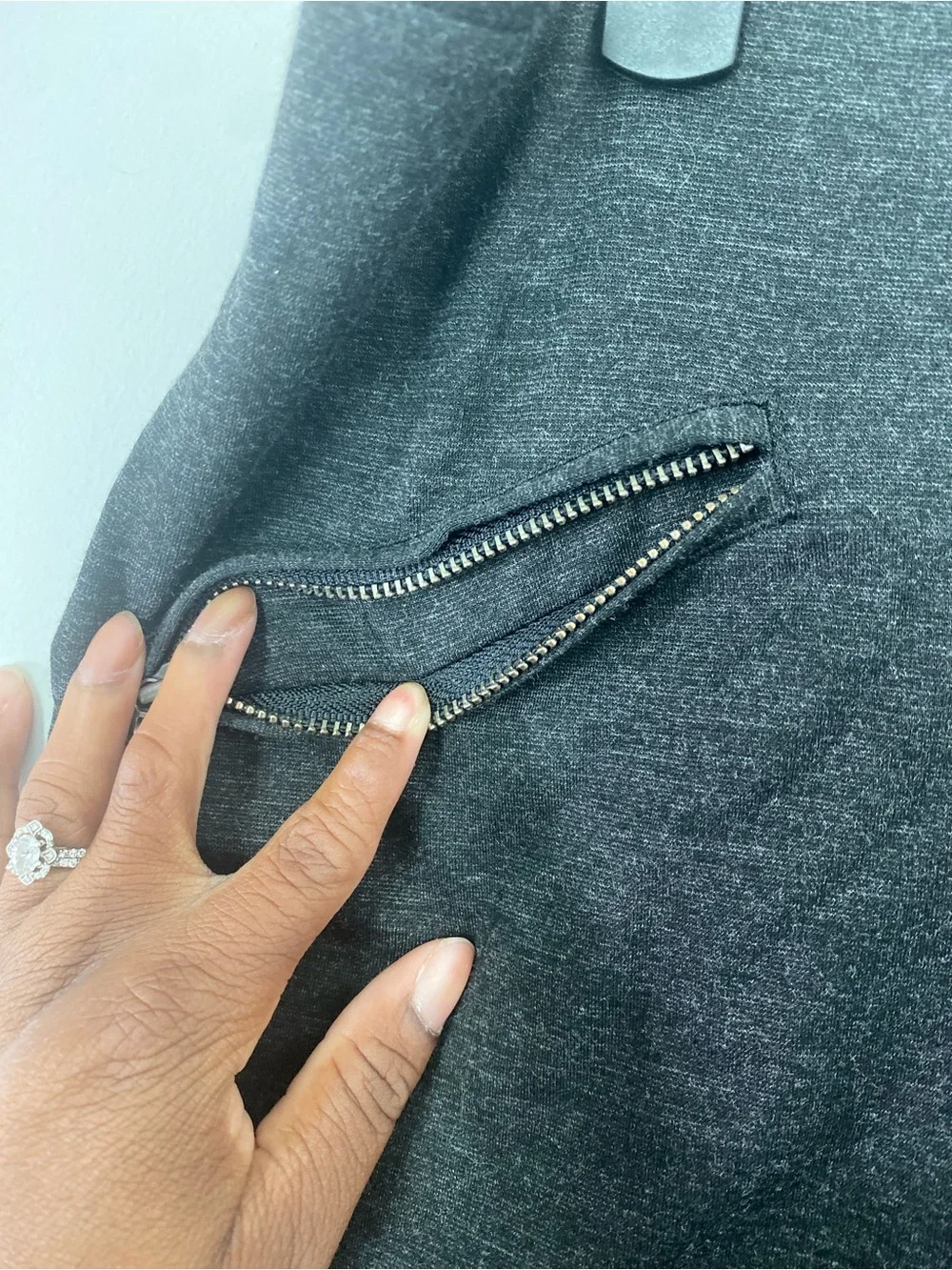 Classic Dark Gray Pencil Skirt with Zip Accent - Women - Picture 3 of 5